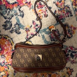 Dooney & Bourke Brown and Tan Monogram Shoulder Bag